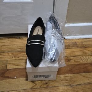 J.Renee Black Flats with Silver Detail